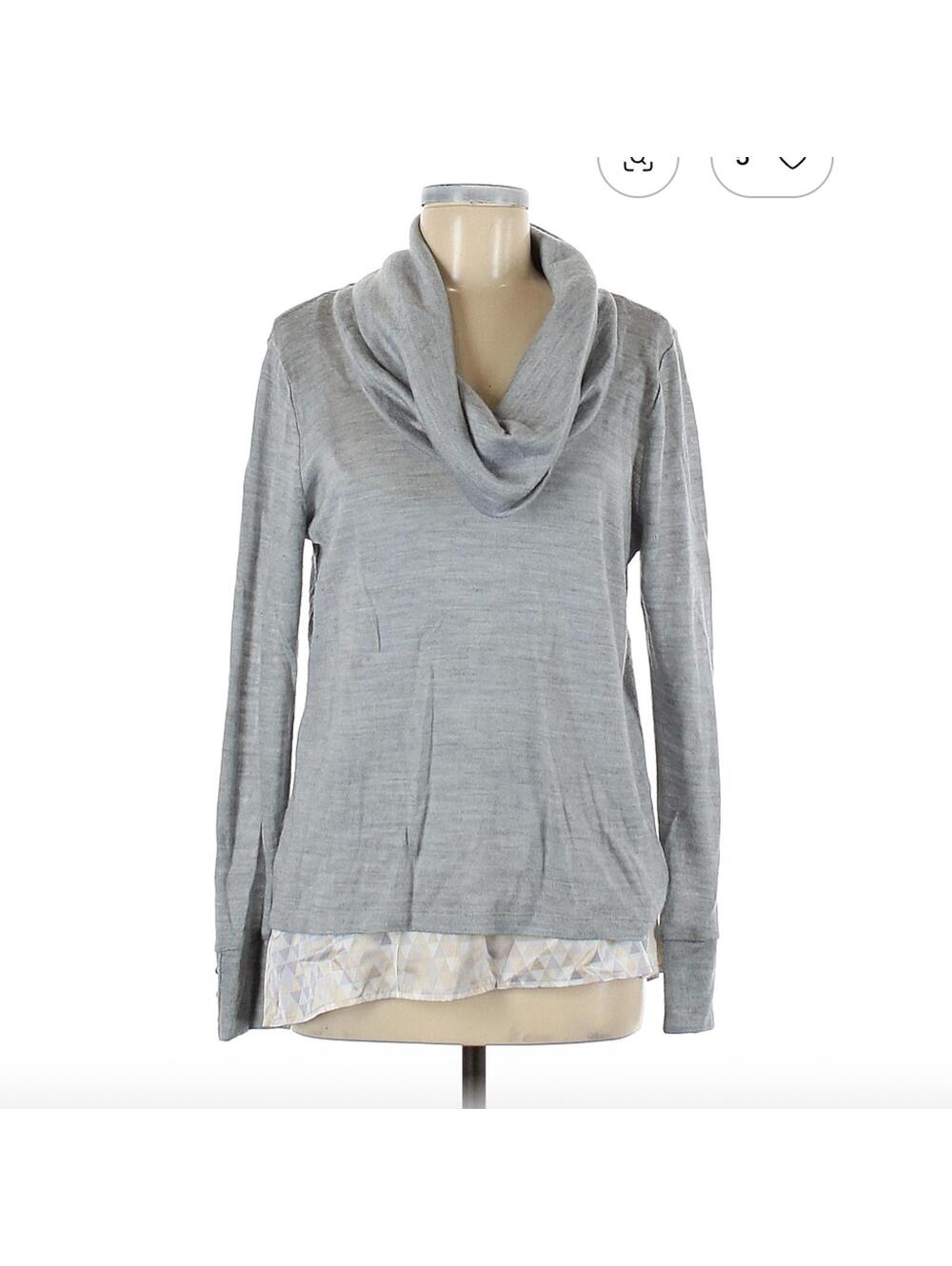 White House Black Market Gray Pullover Sweater Size Medium